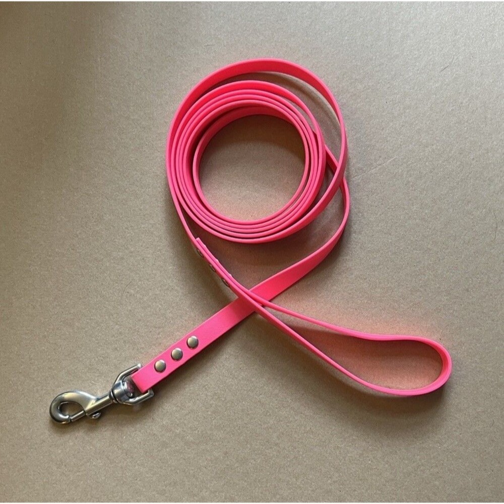 8’ Biothane Dog Leash - 5/8" width - waterproof, stainless steel hardware